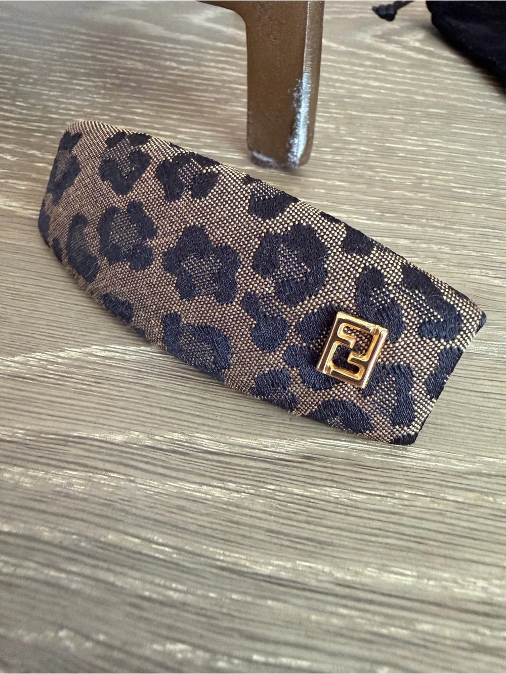 Fendi Vintage Jacquard Animal Print Hair Clip